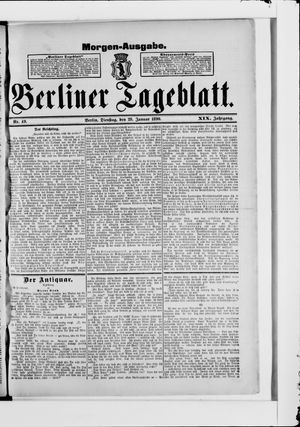 Berliner Tageblatt und Handels-Zeitung vom 28.01.1890