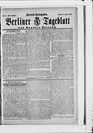 Berliner Tageblatt und Handels-Zeitung vom 31.01.1890
