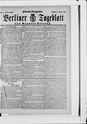 Berliner Tageblatt und Handels-Zeitung vom 08.02.1890