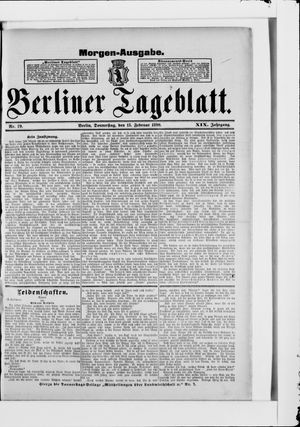 Berliner Tageblatt und Handels-Zeitung vom 13.02.1890