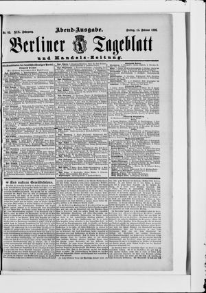Berliner Tageblatt und Handels-Zeitung vom 14.02.1890