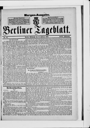 Berliner Tageblatt und Handels-Zeitung on Feb 19, 1890
