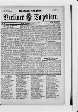 Berliner Tageblatt und Handels-Zeitung vom 24.02.1890