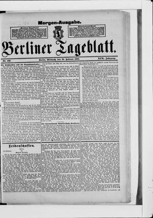 Berliner Tageblatt und Handels-Zeitung vom 26.02.1890