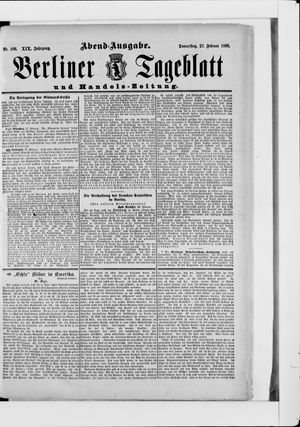 Berliner Tageblatt und Handels-Zeitung on Feb 27, 1890