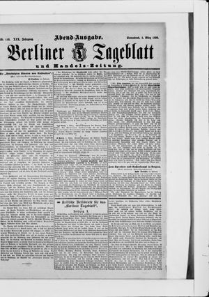 Berliner Tageblatt und Handels-Zeitung vom 01.03.1890