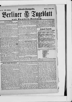 Berliner Tageblatt und Handels-Zeitung on Mar 3, 1890