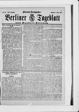 Berliner Tageblatt und Handels-Zeitung on Mar 5, 1890