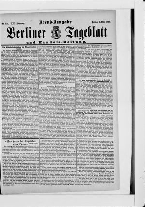Berliner Tageblatt und Handels-Zeitung vom 07.03.1890