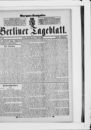 Berliner Tageblatt und Handels-Zeitung vom 04.04.1890