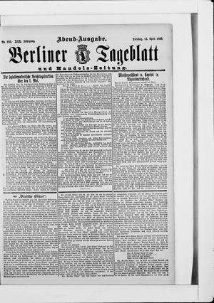 Berliner Tageblatt und Handels-Zeitung vom 15.04.1890