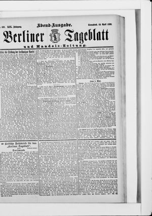 Berliner Tageblatt und Handels-Zeitung vom 19.04.1890