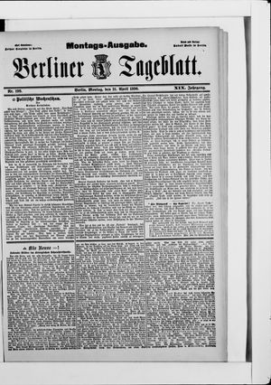 Berliner Tageblatt und Handels-Zeitung on Apr 21, 1890