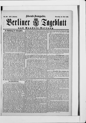 Berliner Tageblatt und Handels-Zeitung vom 24.04.1890