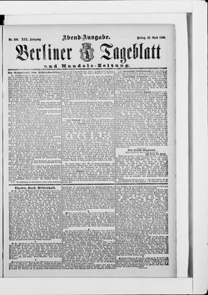 Berliner Tageblatt und Handels-Zeitung vom 25.04.1890