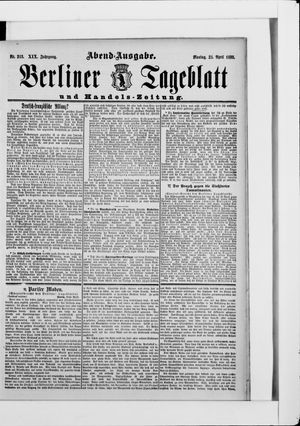 Berliner Tageblatt und Handels-Zeitung on Apr 28, 1890