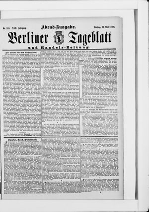 Berliner Tageblatt und Handels-Zeitung vom 29.04.1890