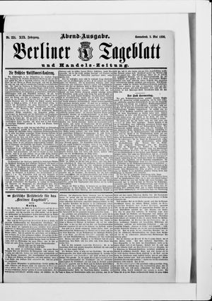 Berliner Tageblatt und Handels-Zeitung on May 3, 1890