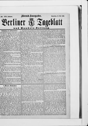 Berliner Tageblatt und Handels-Zeitung on May 22, 1890