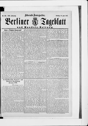Berliner Tageblatt und Handels-Zeitung vom 10.06.1890