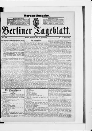 Berliner Tageblatt und Handels-Zeitung vom 11.06.1890