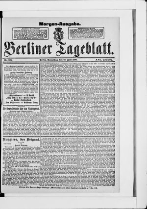 Berliner Tageblatt und Handels-Zeitung vom 19.06.1890