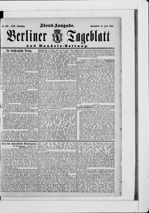 Berliner Tageblatt und Handels-Zeitung vom 21.06.1890