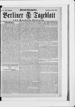 Berliner Tageblatt und Handels-Zeitung on Jun 26, 1890