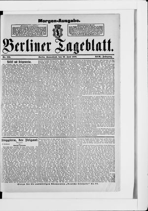 Berliner Tageblatt und Handels-Zeitung vom 28.06.1890