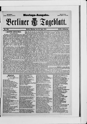 Berliner Tageblatt und Handels-Zeitung vom 30.06.1890