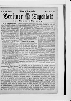 Berliner Tageblatt und Handels-Zeitung vom 14.07.1890