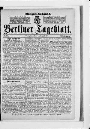 Berliner Tageblatt und Handels-Zeitung vom 19.07.1890