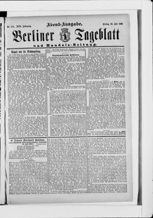 Berliner Tageblatt und Handels-Zeitung vom 25.07.1890
