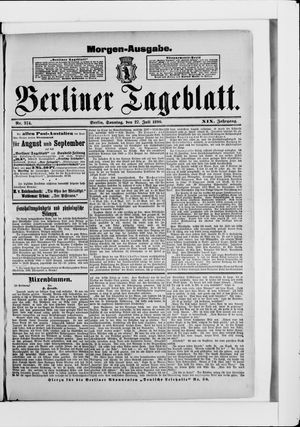 Berliner Tageblatt und Handels-Zeitung vom 27.07.1890