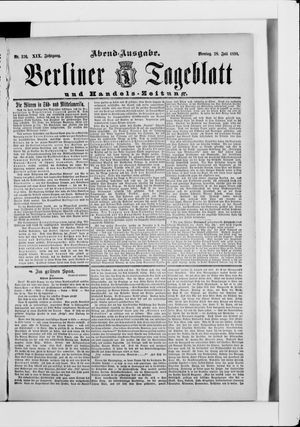 Berliner Tageblatt und Handels-Zeitung vom 28.07.1890