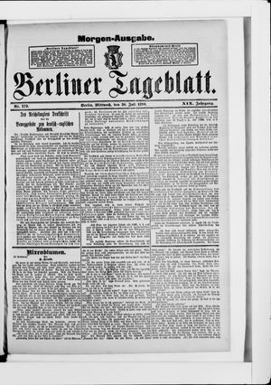 Berliner Tageblatt und Handels-Zeitung vom 30.07.1890