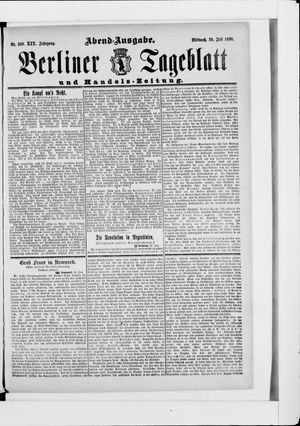 Berliner Tageblatt und Handels-Zeitung vom 30.07.1890