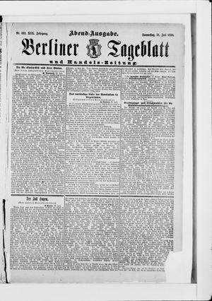 Berliner Tageblatt und Handels-Zeitung vom 31.07.1890