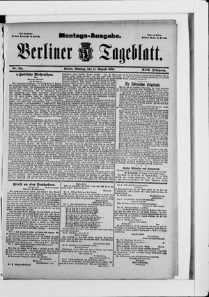 Berliner Tageblatt und Handels-Zeitung vom 11.08.1890