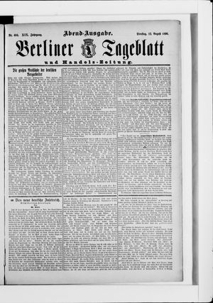 Berliner Tageblatt und Handels-Zeitung vom 12.08.1890