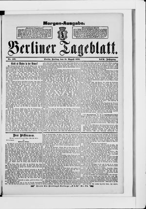 Berliner Tageblatt und Handels-Zeitung vom 15.08.1890