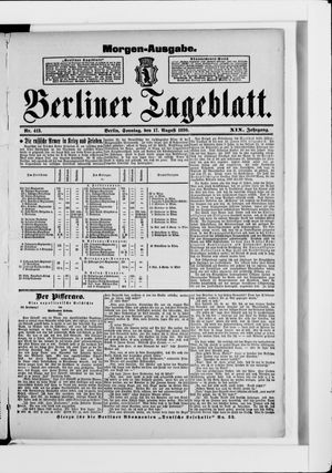 Berliner Tageblatt und Handels-Zeitung on Aug 17, 1890