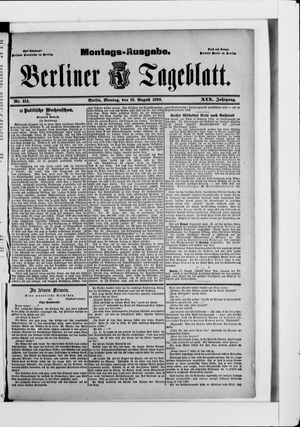 Berliner Tageblatt und Handels-Zeitung vom 18.08.1890