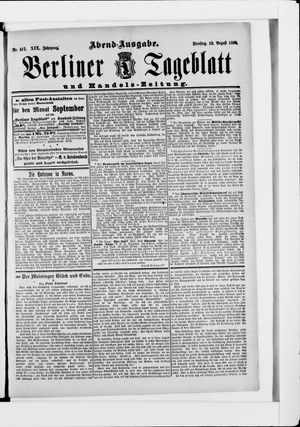Berliner Tageblatt und Handels-Zeitung vom 19.08.1890