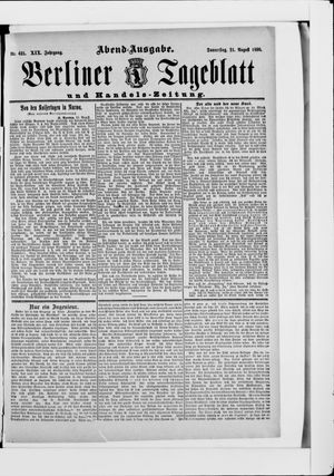 Berliner Tageblatt und Handels-Zeitung vom 21.08.1890