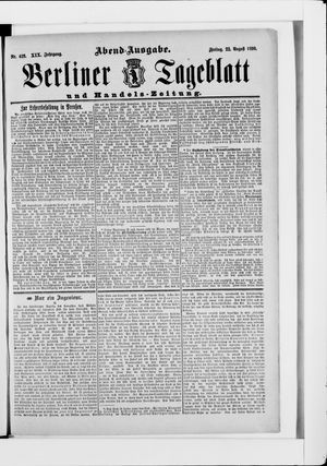 Berliner Tageblatt und Handels-Zeitung vom 22.08.1890
