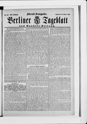 Berliner Tageblatt und Handels-Zeitung vom 23.08.1890