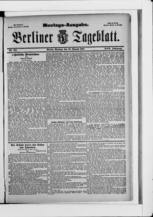 Berliner Tageblatt und Handels-Zeitung vom 25.08.1890