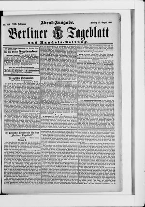 Berliner Tageblatt und Handels-Zeitung vom 25.08.1890