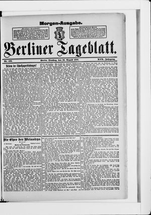 Berliner Tageblatt und Handels-Zeitung vom 26.08.1890